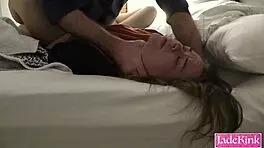 Submissive slut gets hardcore fucking with rough backhand face slaps in homemade video