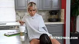 It's Lonely Up Top, So Freeuse With Tall Teen Brunette In FFM Group Sex Solves It