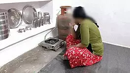 First time anal sex in homemade kitchen with chubby girlfriend. She bends over for it!