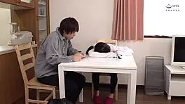 japanese step sister and brother in a cute family moment