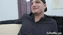 Beautiful young wife Jaclyn Jordan takes it in the ass while her cuckold husband watches closely