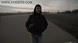 Hardwerk Asks to Bang Delfine in Striptease with Ripped Clothes.