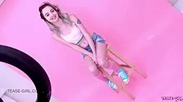 sexy teen blonde swallows cum from step-dad in pov interview