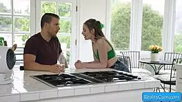 Sexy Blonde Teen Step-Sis Seduces Step-Bro for His Massive Hard Cock