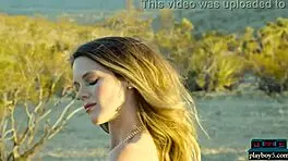 Blonde MILF Ora's Striptease in Desert