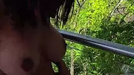 Fucking Hard With My Friend On The Balcony