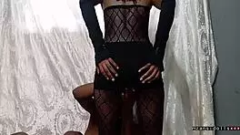 18y Old Ebony Fucked Wearing Fishnet Pt 1