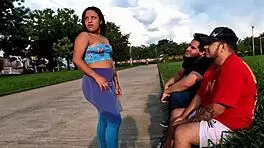 Outdoor Threesome By The Road We Found A Young 18+ Slut Running Down The Street In A Public Park And Invited Her Over For A Fuck Would You Have Fucked Her Too