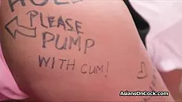 Asian Roommates Give Sloppy Deepthroat Blowjob With Buttplug For Cam Show