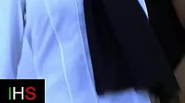 beautiful brunette enjoys intimate moment with facial finish