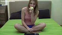 Wow, check this 21 yr old blonde Karina P in a see-through top on webcam! Stunning!