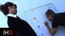 beautiful brunette enjoys intimate moment with facial finish