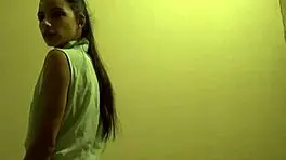 Justine tries her first anal with dildo in casting 😊