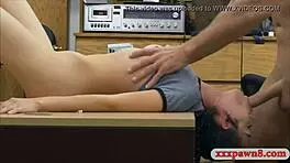 Tight babe trades pussy for cash at pawnshop