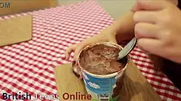 I ate ice cream topped with cum as a british teen