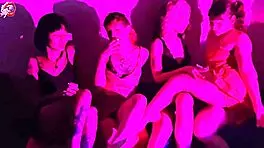 4 little 18+ sluts smoking and worshiping their feet stripping and kissing