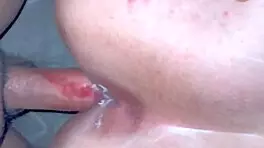 Mexican teen bent over in doggy style gets anal creampie at the gym despite her period