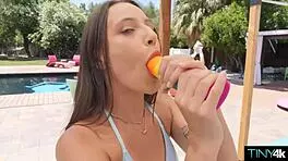 Intense Sexual Summer Fun With Petite 18+ Brunette Cutie Lola Rose