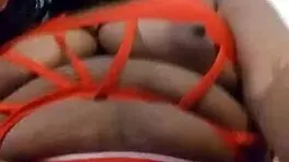 Horny ebony babe gets assfucked with toys and cock.