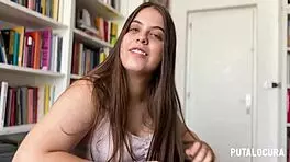 Putalocura - Gordita Española Laura Baby Fucks Torbe in Library