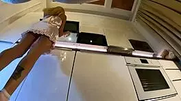 Blonde Petite Girl Interviews Girlfriend In Changing Room