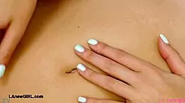 Cute latina teen model strips and shows her sexy body in casting interview pov