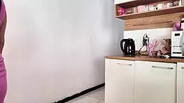 Long bath, quick betrayal, she took the husband's friend in moaning sex.