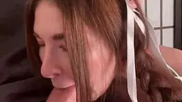 Gerageyn Gives Hot Sloppy Blowjob To Friend's Big Dick In Quickie, Getting Rough Cum In Mouth