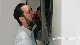 At the slumber party, the cutie catches her bestie's stepdad fapping with big tits and curvy teen body.