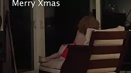 Teen girl in red bikini shows off big ass