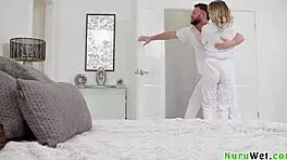 Sexy Natural Busty Petite Blonde Masseuse Gives Amazing Nuru Massage To Her Client - Seth Gamble Melody Marks