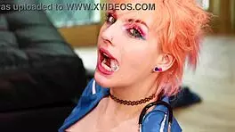 british teen in costume sucks and rims before hard fucking and creampie