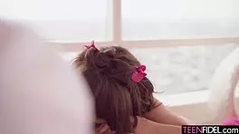 Petite Girl With Tiny Tits Milks Every Drop Out Of Her Bosses Cock To Keep Her Job - Kiki Cali.