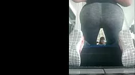 Skinny Mexican teen bent over in leggings at the gym