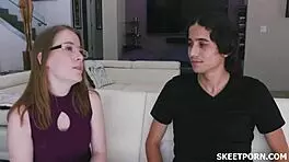 Alice marchesi rides her long distance lover's big cock.