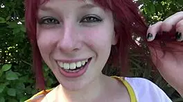 Redhead milf Zoey Nixon fucks hard on bed in wild stockings