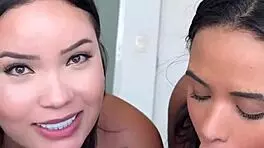 Asian Threesome with Big Black Cock