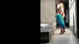 Fat curvy milf in cosplay costume gets tits sucked outdoors.