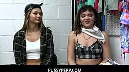 i caught the shoplifter teen and made her suck my cock in the garage