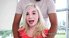 Petite Girlfriend Gets Huge Dick Banged Hard!