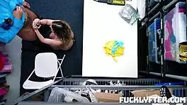 Caught Stealing Aria Banks Sucks And Fucks Guard For Freedom