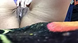 creamy orgasm from self fuck with buttplug and anal toys close up