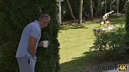 teen yogi girl with small tits gets unforgettable sex from mature man's big dick