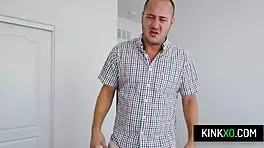 Hot blonde stepdaughter Maria Kazi trying different Halloween costumes