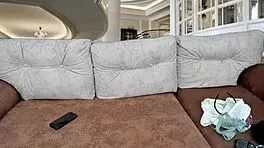 Your stepsister sucks dildo and strips naked outdoors