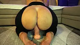 Big ass teen 18+ rides massive 13.5-inch dildo hard