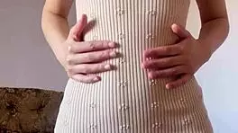 Super hot tiny teen masturbating with dildo at home.