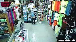 Tattoed teen gets doggystyle fucked in office, pussy rammed from behind