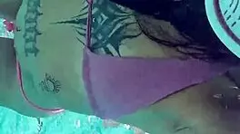 Time to Debate and Show Massive Poolside Toy. Watch Petite 18+ Handle Monster Gear!