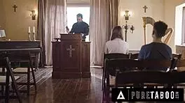 I seduced the pervert priest to fuck my virgin ass at work